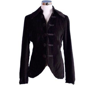 Newport News Jeanology Black Velour Blazer - 8